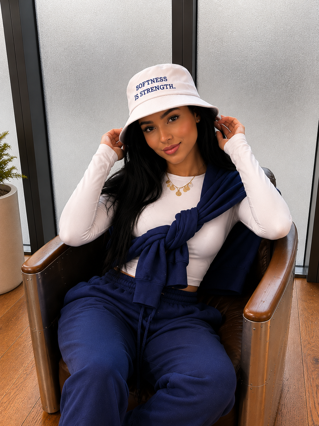 Softness is Strength Embroidered Bucket Hat